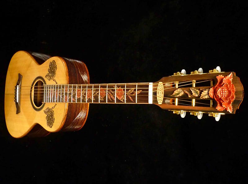 Blueberry Handmade Acoustic Guitar Parlor Size Built to Order