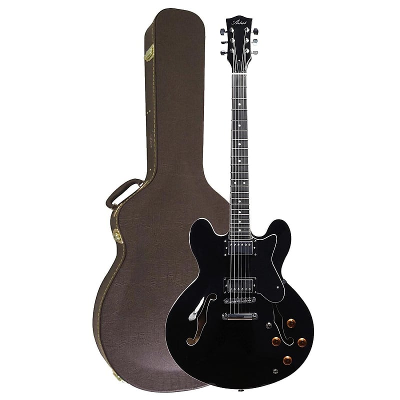 Artist Black58 Semi-Hollow Electric Guitar & Brown Case image 1