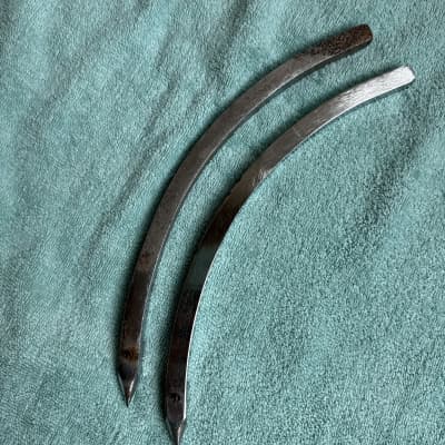 Ludwig Pair (two) Bass drum spur legs - Larger 1/2” version - Disappearing leg 80s - Chrome image 9