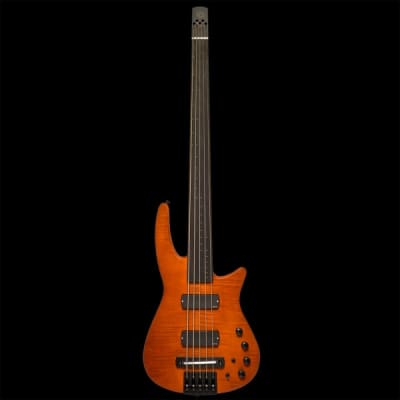 NS Design CR5 Radius Bass Guitar - Amber Satin - Fretless image 1