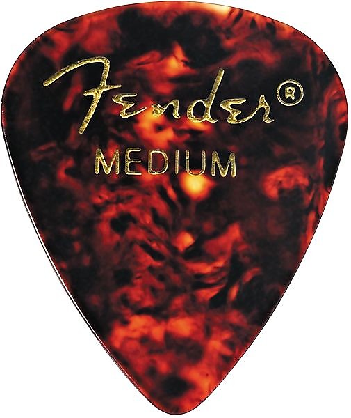 Fender 351 Shape Classic Picks, Medium, Shell, 144 Count Tortoise Shell image 1