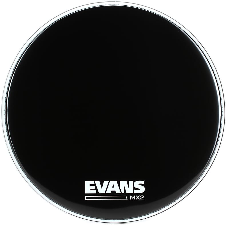 Evans MX2 Black Marching Bass Drumhead - 18 inch image 1