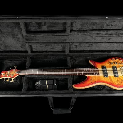 2021 Jackson Pro Series SBP V Spectra Burl Top 5-String Bass ~ Transparent Cherry Burst image 12
