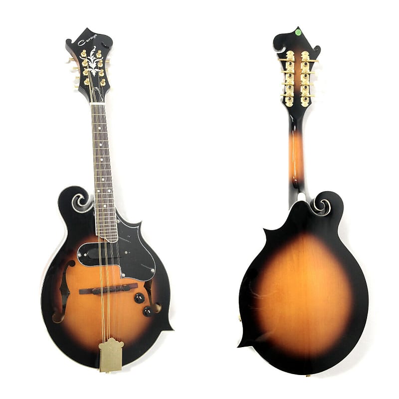 Caraya F-Style Solid Top Mandolin, EQ, Vintage Sunburst +Free Gig Bag MA-008EQVS image 1