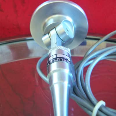 Vintage 1950's Turner 80X crystal microphone Satin Chrome w cable and stand image 10
