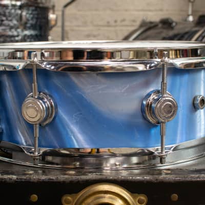 1960s Camco 5x14 Oaklawn Blue Satin Flame Snare Drum image 4