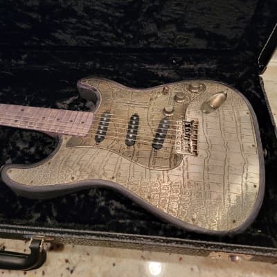 James Trussart Steel-O-Matic Silver Gator Stratocaster guitar image 3