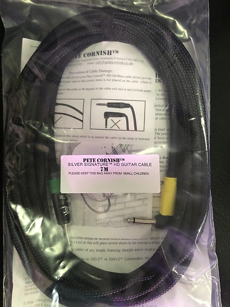Pete Cornish Silver Signature 7M Guitar Cable 2018 Black