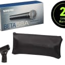 Shure BETA 58A Supercardioid Dynamic Vocal Microphone with A25D Adjustable Stand Adapter, 5/8” to 3/8” (Euro) Thread Adapter and Storage Bag