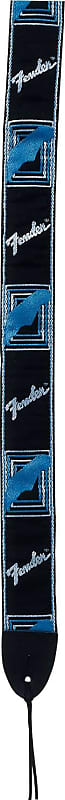 Genuine Fender® 2" Monogrammed Black/Grey/Blue Guitar Strap 099-0681-502 image 1