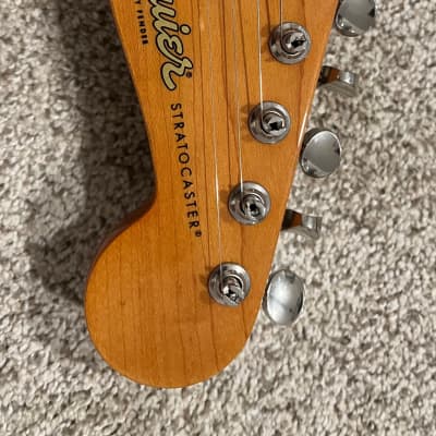 Squier Classic Vibe '50s Stratocaster with Loaded Texas Specials Pickguard and upgraded bridge & Electronics -  White Blonde image 3