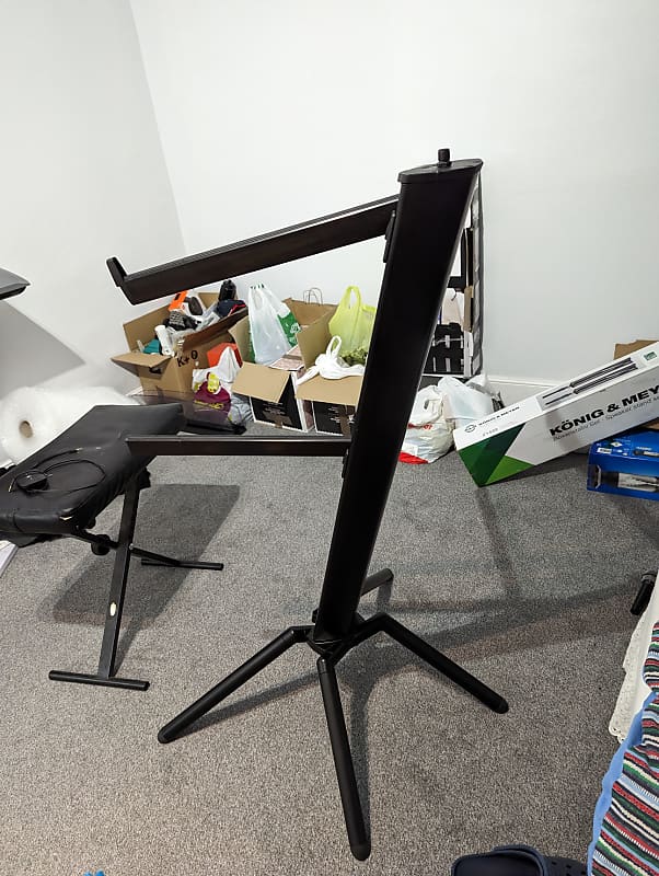  K&M Konig & Meyer 18860.000.30 Spider Pro Keyboard Stand, Height & Depth Adjustment For 2 Keyboards, Extendable Arms, Mic Boom  Thread, Cable Clamp