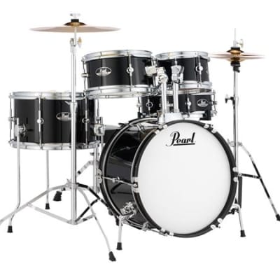 Pearl Roadshow Mini 5 Piece Complete Drum Set Black image 1