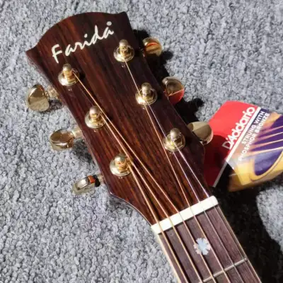 Farida R62 D62 Full Solid Acoustic Guitar with original hardcase image 7