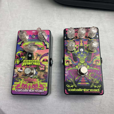 Catalinbread Skewer Treble Booster Overdrive Pedal + Dreamcoat Distortion Fuzz Pedal - PAIR! s/n: 210602 2021 Special Edition image 1