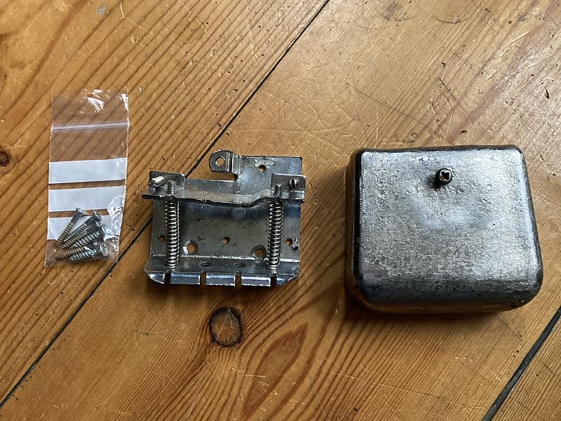 Original Teisco Bass Guitar Bridge & Cover Tailpiece 1960s Reverb