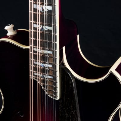 Hinde Jazz Model Adirondack Spruce and Flamed Maple Merlot Burst Mandolin with Pickup NEW image 6