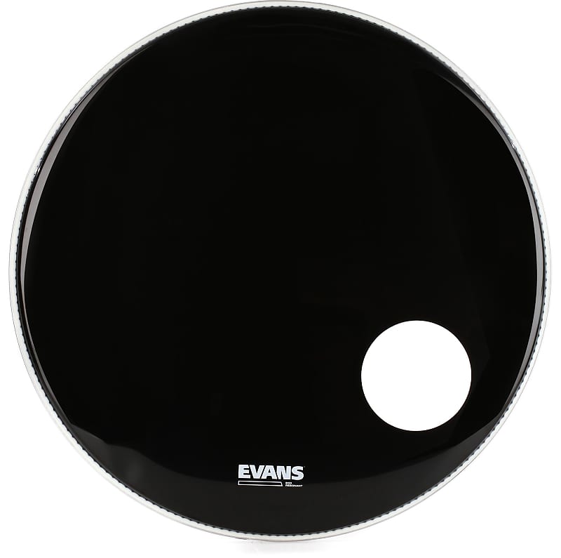 Evans EQ3 Resonant Black Bass Drumhead - 24 inch - With Port Hole (2-pack) Bundle image 1
