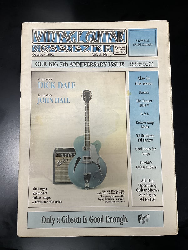 Vintage Guitar Magazine The Fender Bass V Dick Dale October Reverb