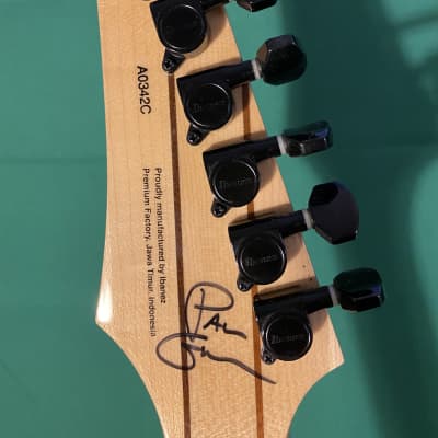 2012 Ibanez RG 25th Anniversary series electric guitar signed by Paul Gilbert image 8