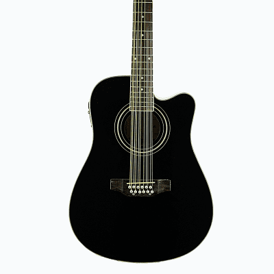 De Rosa GACE41-AW12-BK Spruce Top Mahogany Neck 12-String Acoustic-Electric Guitar w/Gig Bag & Picks image 2
