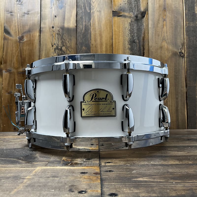 Pearl 14x6.5 Dennis Chambers Signature Snare - Opal White