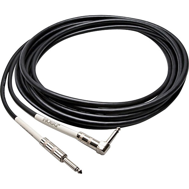 Hosa GTR-205R 1/4" TS Male Straight to Right-Angle Guitar/Instrument Cable - 5' image 1