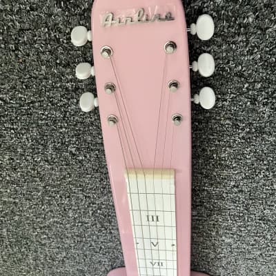 Eastwood Airline Lap Steel 2023 mint Shell Pink with gig bag. image 3