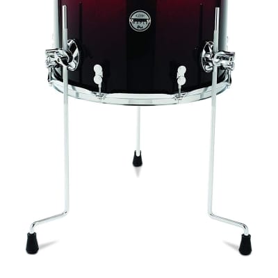 Pacific Drums PDCM1416TTRB 14 x 16 Inches Floor Tom with Chrome Hardware - Red to Black Fade image 1