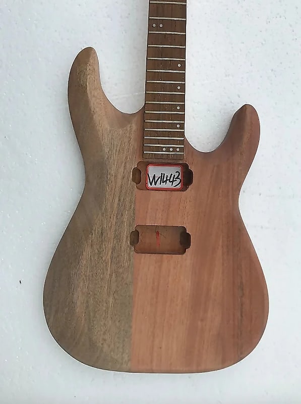 Unfinished Solid Mahogany Guitar Body with Maple Neck Reverb