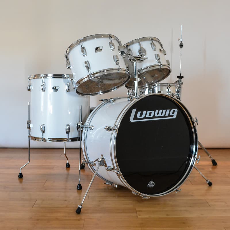 Ludwig Rocker Drum Set with Black/White Badges 1980s image 1