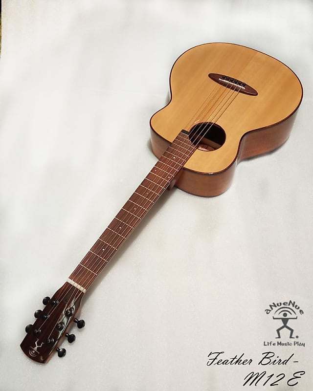 aNueNue M12E Feather Bird 36 inches Solid Sitka Spruce & Mahogany Travel  Electronic Guitar