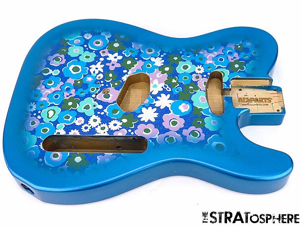 Used Fender Lic Telecaster BODY for Fender Tele Guitar Blue Flower Floral TBF BF