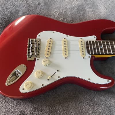 2023 Del Mar Lutherie  Surfcaster Strat  Candy Apple Red - Made in USA image 2