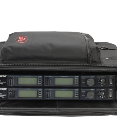 SKB Cases 2U Series Soft Rack Case with Steel Rails, Heavy Duty Zippers, Outer Pocket, and Shoulder Straps, For Wireless Microphone Systems and Pre-Amps image 2