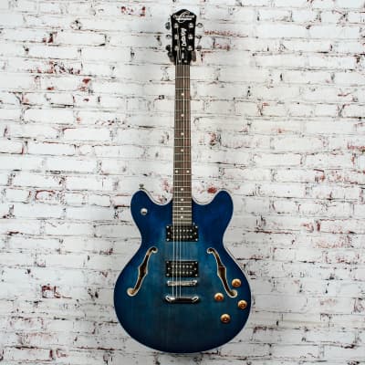 Oscar Schmidt - OE-30 Delta King - Semi-Hollow Body HH Electric Guitar, Trans Blue - x1996 - USED image 2