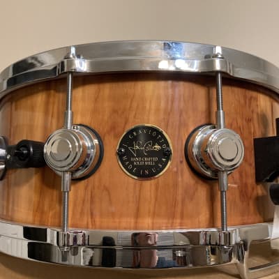 DW Craviotto Exotic Cedar 6.5x14 Snare Drum with May Mic Hand Signed by Johnny image 3
