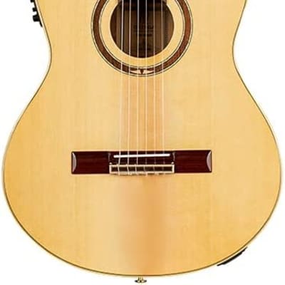 Ortega Guitars 6 String Performer Series Solid Top Slim Neck Acoustic-Electric Nylon Classical Guitar w/Bag, Right (RCE138SN) image 2