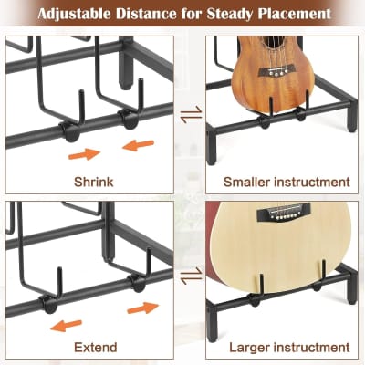 Guitar Stand 4-Tier For Acoustic, Electric Guitar, Bass, Guitar Rack Holder Floor Adjustable For Multiple Guitars, Guitar Amp Accessories, Guitar Holder Display For Room Home Studio (Patent) image 4