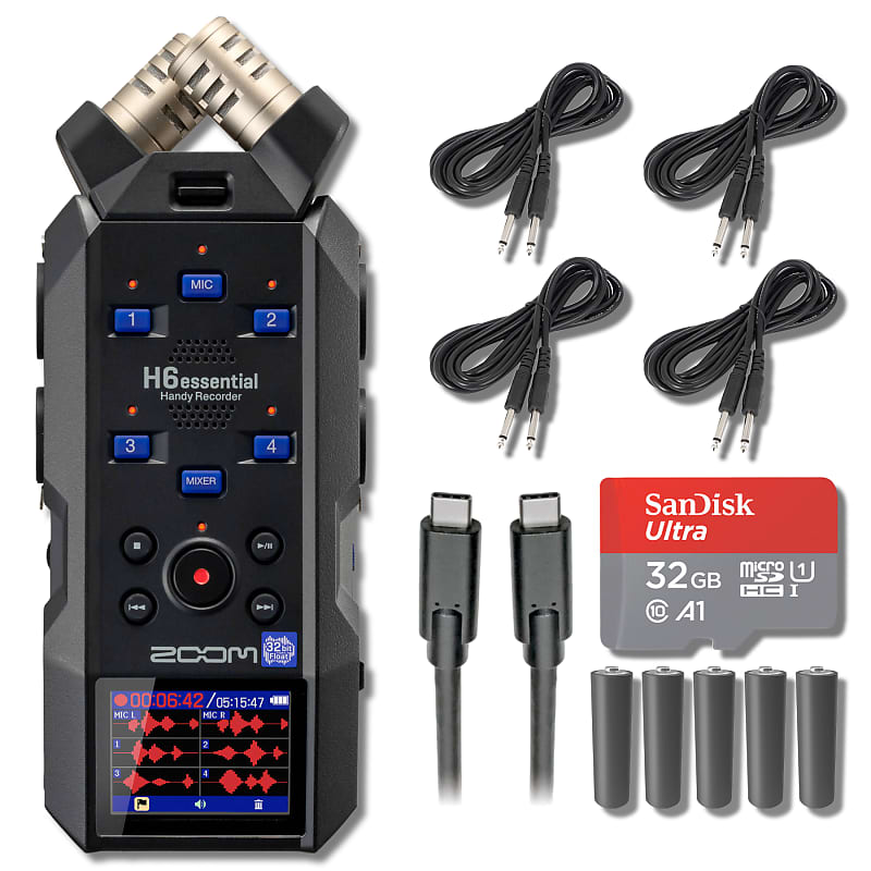 Zoom H6essential 6-Track 32-Bit Float Portable Audio Recorder | Reverb