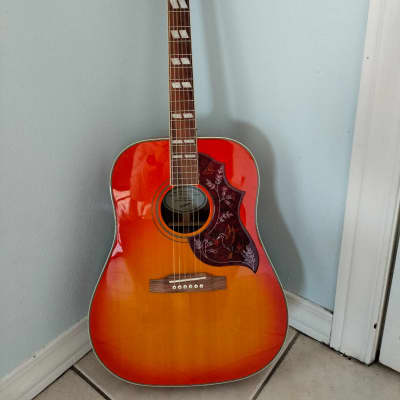 Epiphone Hummingbird Pro Acoustic/Electric Guitar 2010s - Faded Cherry Sunburst image 2
