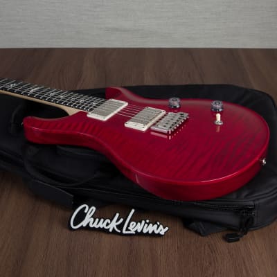 PRS CE24 Flame Maple Electric Guitar, Ebony Fingerboard - Scarlet Red - CHUCKSCLUSIVE - #230365235 - Display Model image 9