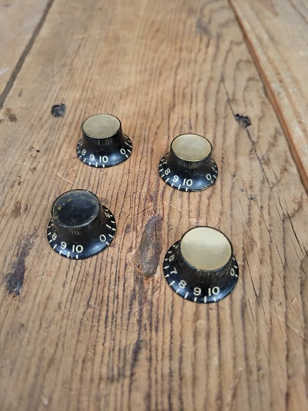Gibson Black Reflector Knobs 19621970s no labeling ES335 SG Reverb