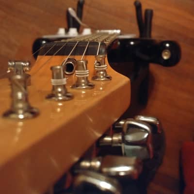 Tanara Samick Korean Stratocaster 1990s Black Great Player Guitar image 9