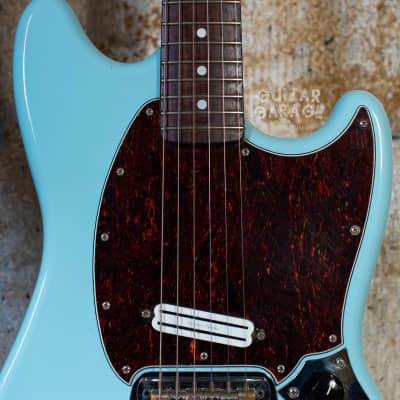 2006 Fender Japan Mustang 65 Vintage Reissue Daphne Blue Seymour Duncan humbucker offset guitar CIJ image 12
