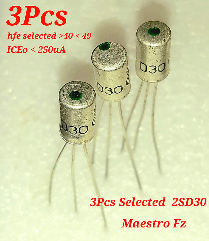 3pcs Selected Germanium NPN Transistors 2SD30 (AC127) Tone
