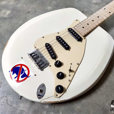 Jack's Guitarcheology "The Stratocrapper" Toilet Seat Electric Guitar (2021, Oly. White Relic) image 2