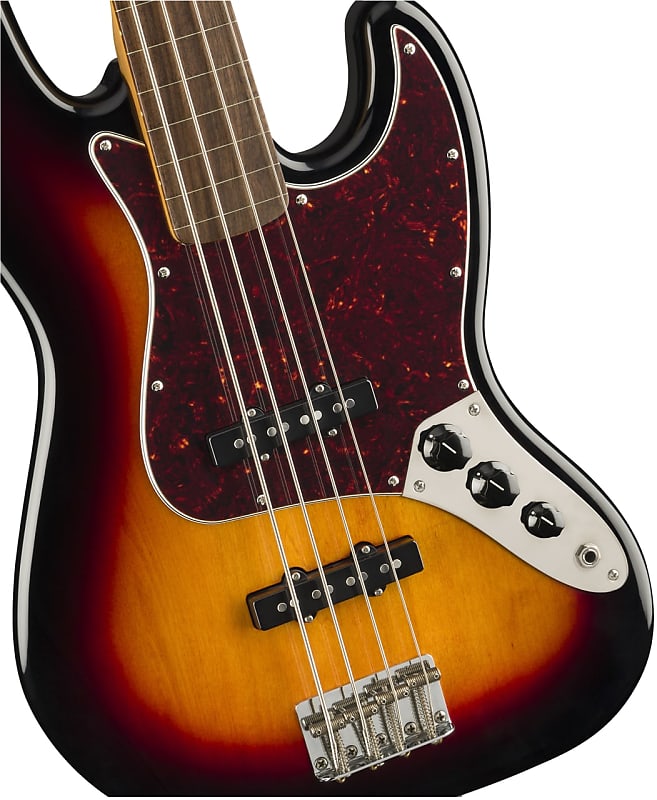 Squier Classic Vibe '60s Jazz Bass Fretless Laurel Fingerboard, 3-Color Sunburst image 1