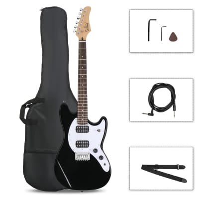 Glarry GMF Electric Guitar Laurel Wood Fingerboard HH Pickup - Black for sale