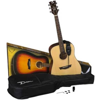 Dean Guitars AXS Prodigy Acoustic Electric Guitar Pack, Gloss Natural with Deluxe Gigbag, Clip-On Tuner, Strap and 4x Picks image 7